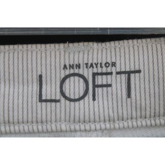 Ann Taylor Loft Modern Skinny Pants Size 24/00 Gray & White Stripe Jeans Nwt - Picture 9 of 10